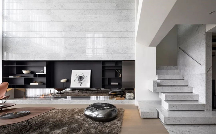 proyek batu | 224 ruang bergaya modern, dekorasi marmer putih carrara, tenang dan harmonis
